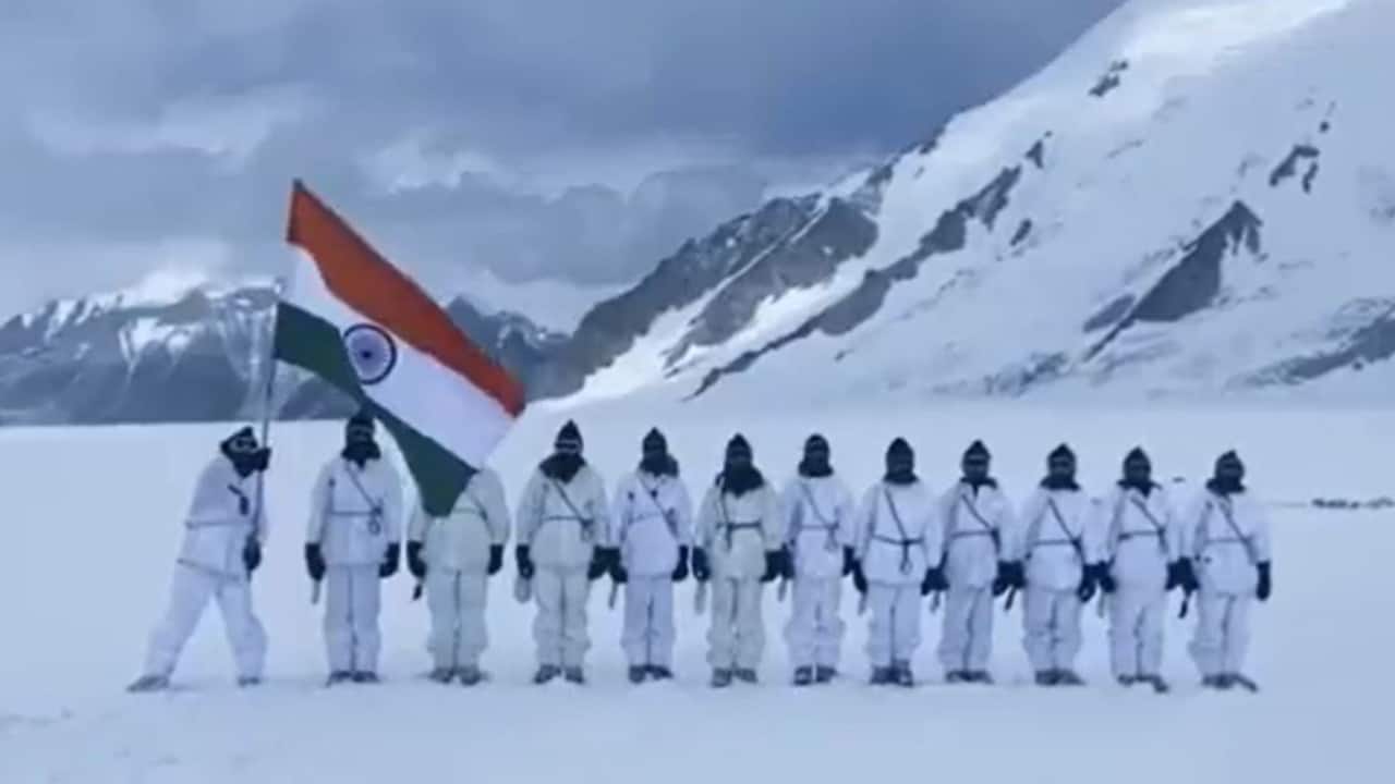 The Siachen glacier, which is at a height of around 20,000 feet in the Karakoram range, is known as the highest militarised zone in the world where the soldiers have to battle frostbite and high winds. (Image: ANI)