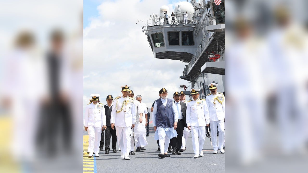 With the commissioning of Vikrant, India now have two operational aircraft carriers, which will bolster the maritime security of the nation. (Image: Twitter @narendramodi)