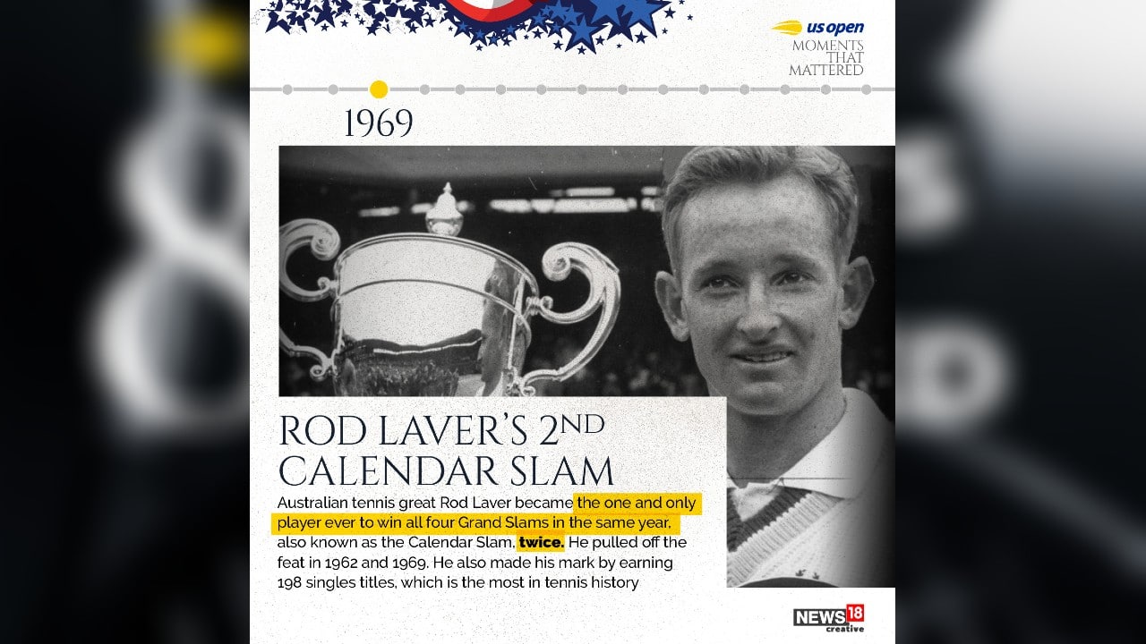 1969 | Australian tennis great Rod Laver became the one and only player ever to win all four Grand Slams in the same year, also known as the Calendar Slam, twice. (Image: News18 Creative)