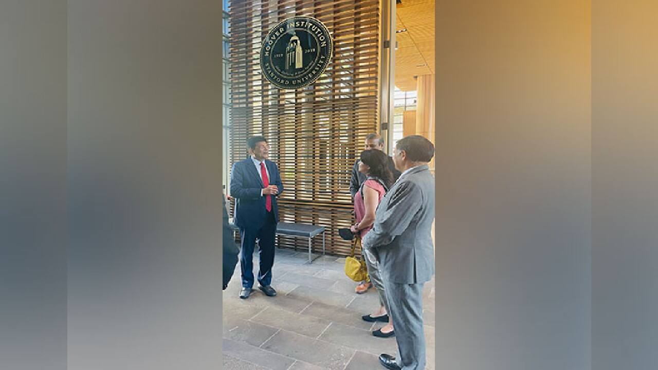 During his visit to Stanford University, the Union Minister expressed India's desire to collaborate with Stanford's newly launched Doerr School of Sustainability, the University's new hub for research and innovation focused on advancing the long-term prosperity of the planet. (Image: ANI) During his visit to Stanford University, the Union Minister expressed India's desire to collaborate with Stanford's newly launched Doerr School of Sustainability, the University's new hub for research and innovation focused on advancing the long-term prosperity of the planet. (Image: ANI)