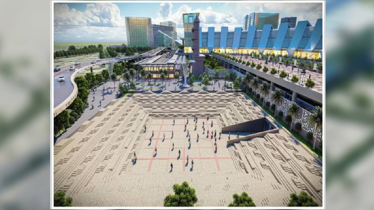The stations located within the city will have a city center like place. City center in the premises of Ahmedabad station will be inspired by Adalaj. (Image: PIB) The stations located within the city will have a city center like place. City center in the premises of Ahmedabad station will be inspired by Adalaj. (Image: PIB)