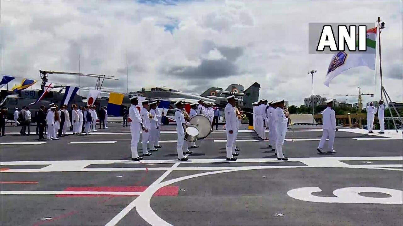 Indian Navy New Flag  PM Modi Unveils New Ensign Of Indian Navy