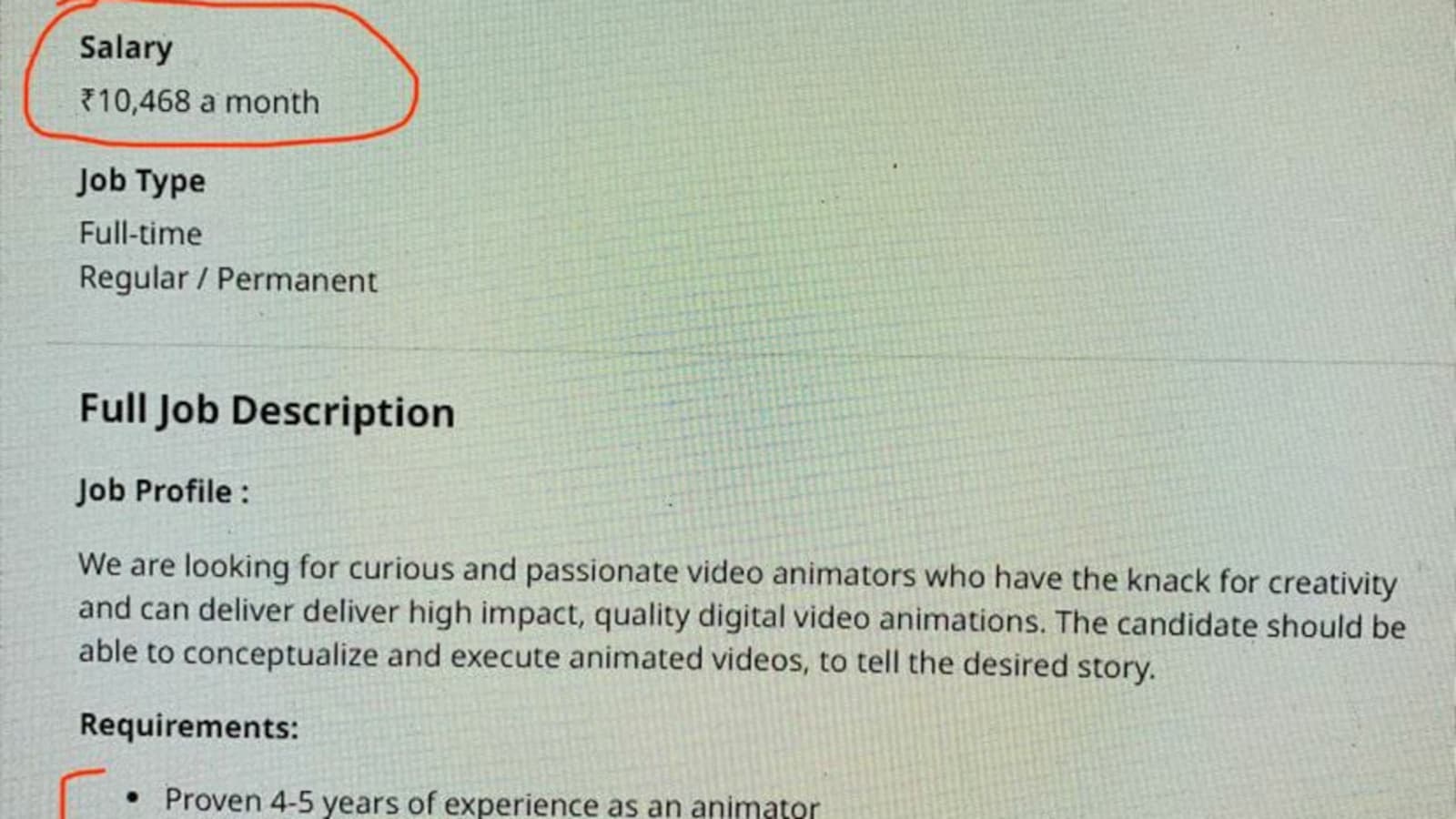 Chandigarh University trolled online for offering Rs 10,000 salary to experienced animators Chandigarh University trolled online for offering Rs 10,000 salary to experienced animators