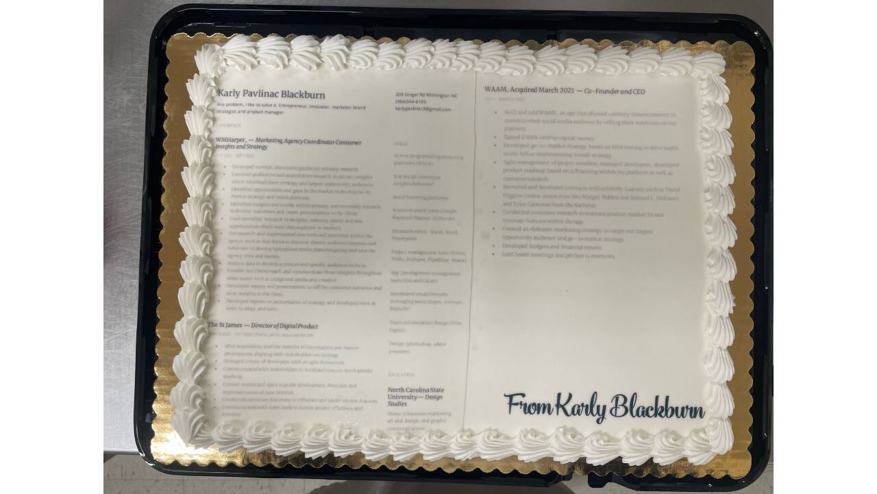 Woman wanted her resume to stand out. So she printed it on a cake, sent it to Nike