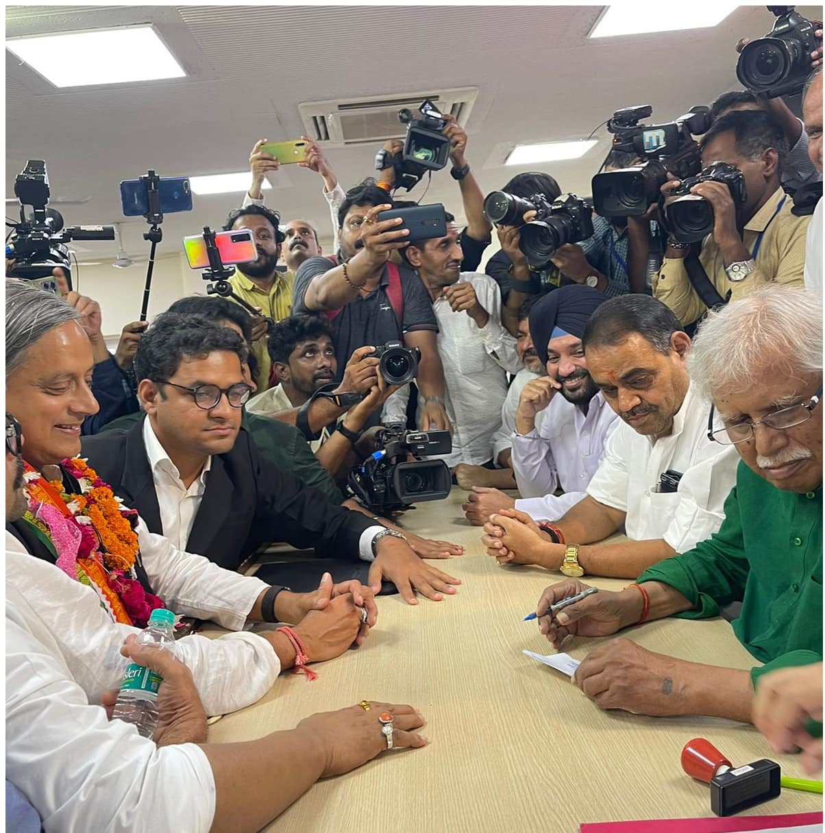 Congress presidential polls: Tharoor, Kharge and Tripathi file nominations