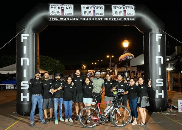 Kabir Raichure with his support crew