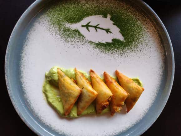 Samosa at Hopshaus in Bangalore.