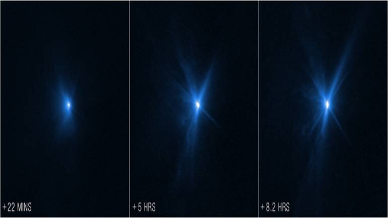 DART asteroid collision: New James Webb, Hubble photos show impact ...