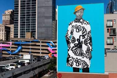 City of Philadelphia Mural Arts Program, Amy Sherald, 1108 Sansom Street. (Photo by Steve Weinik)
