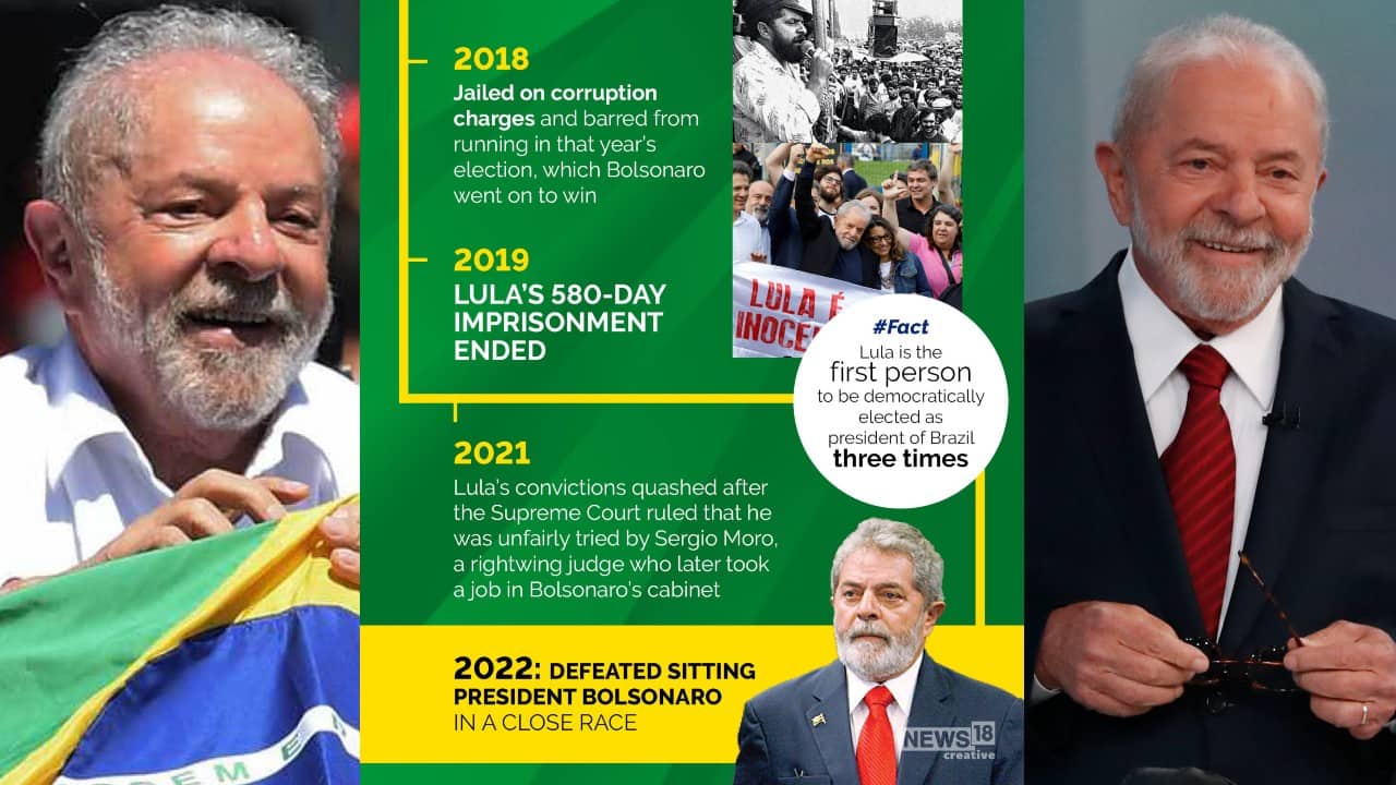 Lula is the first person to be democratically elected as president of Brazil three times. (Image: News18 Creative)
