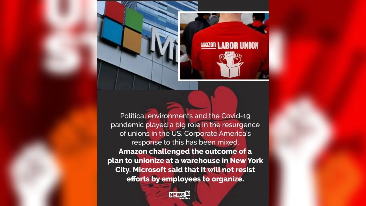 Political environments and the Covid-19 pandemic played a big role in the resurgence of unions in the US. Corporate America’s response to this has been mixed. (Image: News18 Creative)