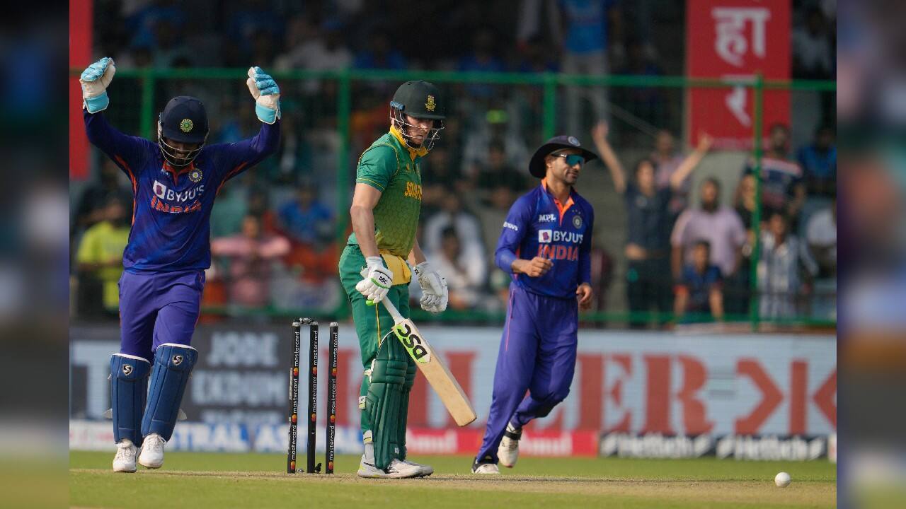 After South Africa was bowled out for 99, its lowest ODI total against India, the home side polished off the chase in 19.1 overs. It scored 105-3 in quick time, and the scheduled innings’ break was not needed. (Image: AP)