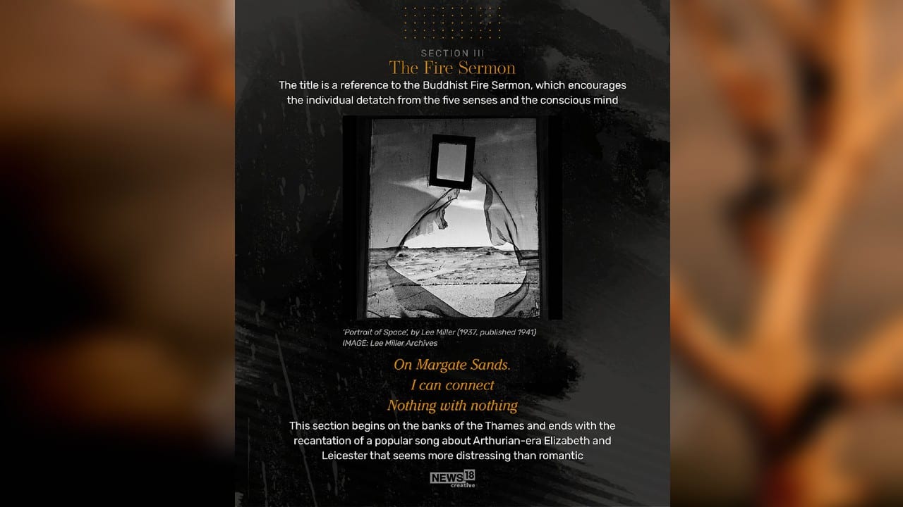 The title, The Fire Sermon, is a reference to the Buddhist Fire Sermon, which encourages the individual detach from the five senses and the conscious mind. (Image: News18 Creative)