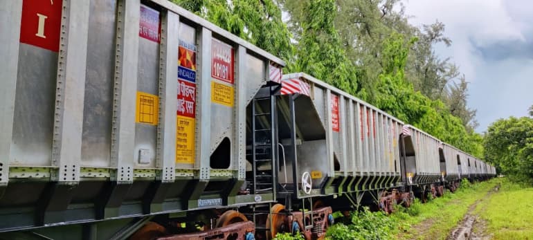 First indigenously manufactured aluminium freight train rake inducted ...