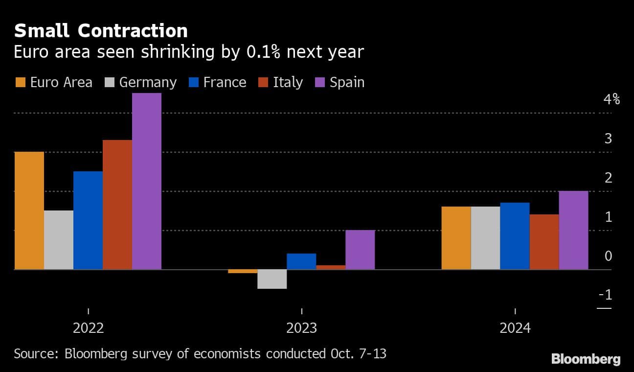 Small Contraction | Euro area seen shrinking by 0.1% next year
