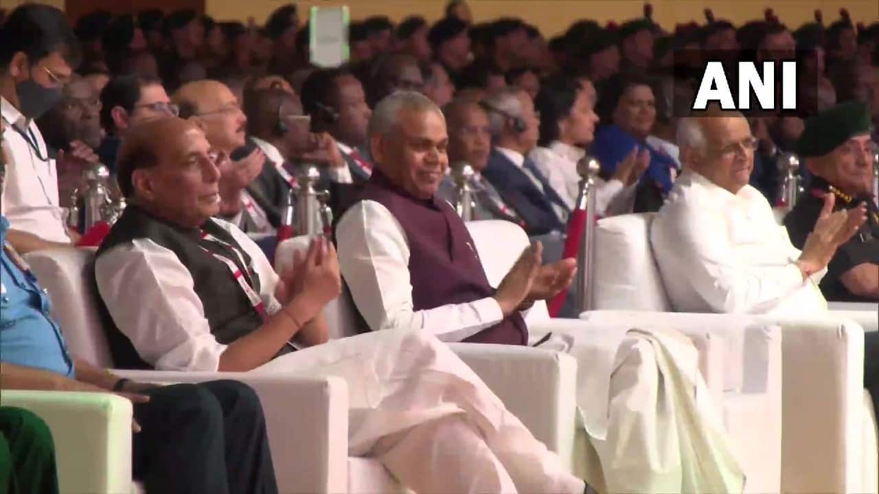 This year's DefExpo is the first-ever edition for Indian companies. The DefExpo also marks the celebration of one year of the formation of the seven new defence companies, carved out of the erstwhile Ordnance Factory Board. (Source: ANI)