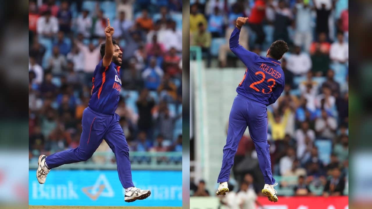 Shardul Thakur picked 2-35, while wrist spinner Kuldeep Yadav (1-39) applied the brakes. (Image: AP)