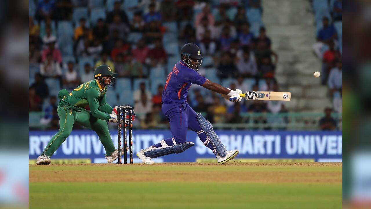 India lost a flurry of late wickets but Samson struck nine fours and three sixes to take his side within touching distance of victory. (Image: AP)