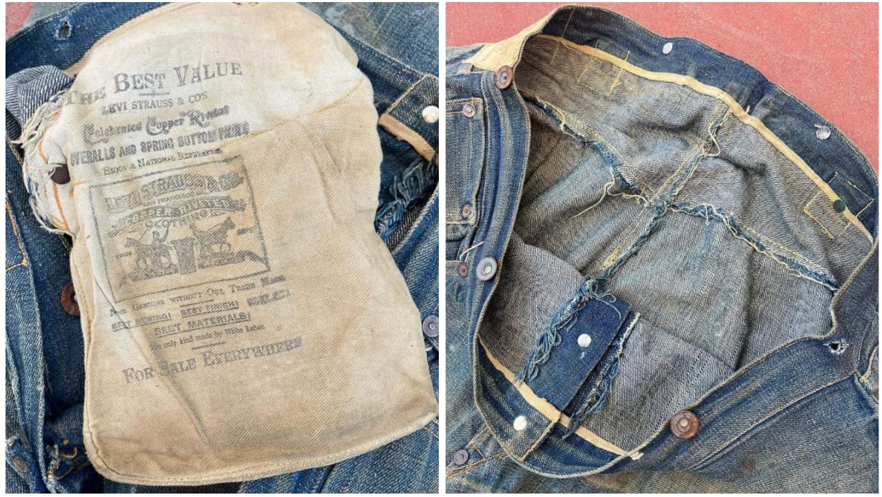 Pair of 1880s Levi's jeans with original racist slogan sold at