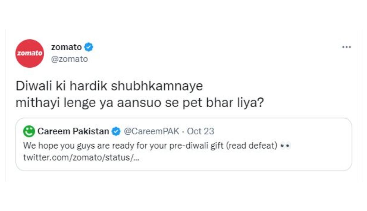 Zomato trolls Careem Pakistan after India's smashing victory at T20 World Cup match