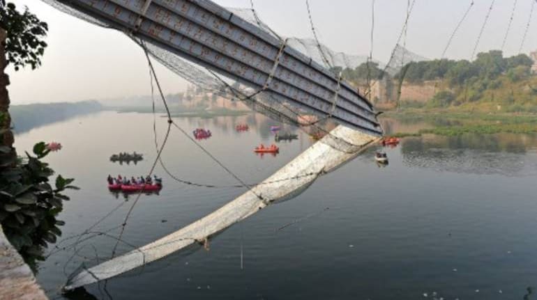 The Morbi bridge collapse in Gujarat killed at least 135 people dead