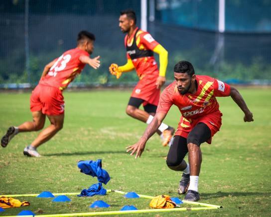 East Bengal FC training session. (Image source: Twitter/eastbengal_fc)