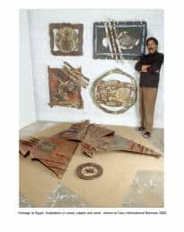 Arakkal's 'Homage to Egypt' at the Cairo International Biennale, 2000 (Photo courtesy: Sara Arakkal)