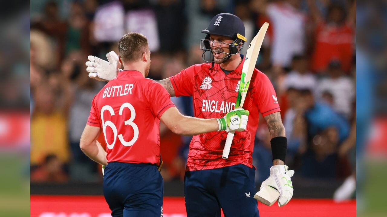 But England's Buttler and Hales were even better. They took a staggering 63 runs off the powerplay. Their 50-stand came off 29 balls. The pair crossed 100 in 10.1 overs. Buttler and Hales spared no bowler from punishment. (Image: AP) But England's Buttler and Hales were even better. They took a staggering 63 runs off the powerplay. Their 50-stand came off 29 balls. The pair crossed 100 in 10.1 overs. Buttler and Hales spared no bowler from punishment. (Image: AP)