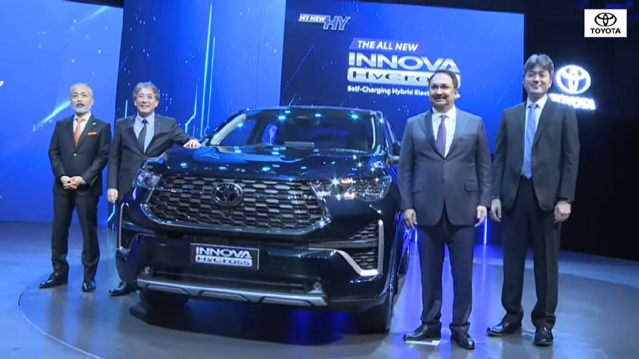 The Hycross will also debut Toyota’s ADAS tech, Toyota Safety Sense, in India. This comes complete with features such as adaptive cruise control, lane keep assist, rear-cross traffic alert and blind spot monitor, among others. Other safety features include ABS, EBD, traction control and six airbags. (Image: Toyota Video Grab)