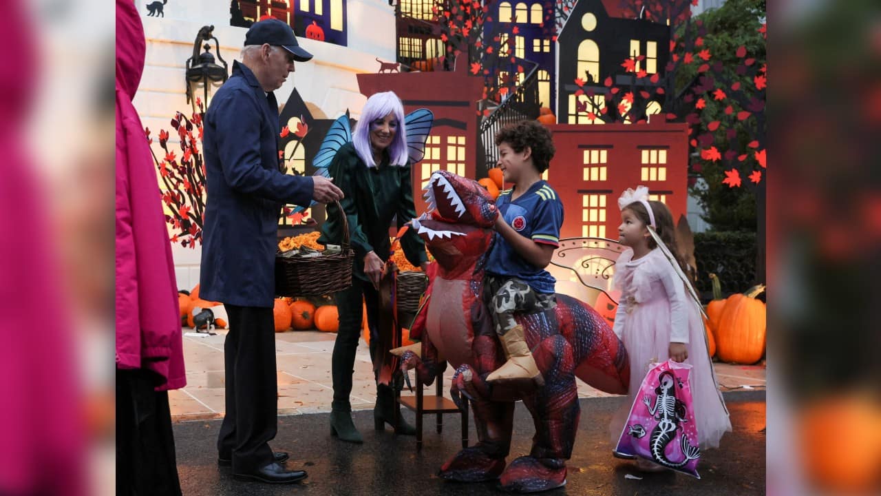 Trick or treat? Bidens celebrate their first Halloween at the White House