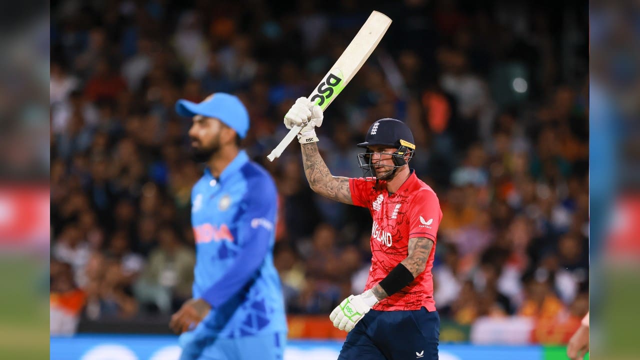 Hales was named player of the match, a remarkable comeback for the opener who was ousted from the England setup before the 2019 50-over World Cup for recreational drug abuse. “I never thought I would play in a World Cup again, so to get the chance is a very special feeling, in a country (Australia) that I love and spend a lot of time in,” Hales said. “Tonight is one of the best nights of my career.” (Image: AP) Hales was named player of the match, a remarkable comeback for the opener who was ousted from the England setup before the 2019 50-over World Cup for recreational drug abuse. “I never thought I would play in a World Cup again, so to get the chance is a very special feeling, in a country (Australia) that I love and spend a lot of time in,” Hales said. “Tonight is one of the best nights of my career.” (Image: AP)