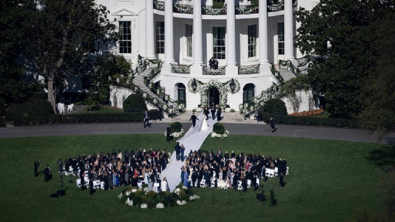 President Joe Biden welcomed guests to the White House on November 19 for the wedding of his granddaughter Naomi -- an unprecedented ceremony that was closed to the press. (Image: AFP) President Joe Biden welcomed guests to the White House on November 19 for the wedding of his granddaughter Naomi -- an unprecedented ceremony that was closed to the press. (Image: AFP)