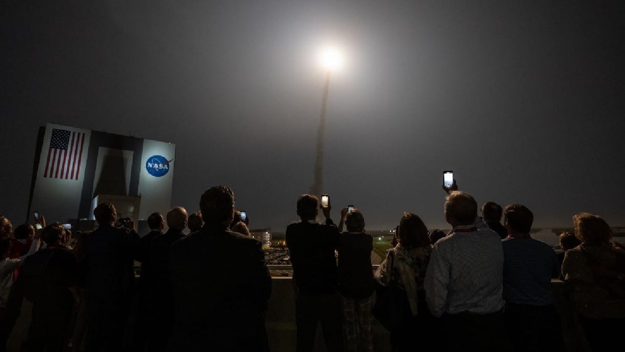 The 32-story tall Space Launch System (SLS) blasted off from the storied Kennedy Space Center in Florida at 01:47 am (0647 GMT). "We are going," tweeted the space agency. (Image: AFP) The 32-story tall Space Launch System (SLS) blasted off from the storied Kennedy Space Center in Florida at 01:47 am (0647 GMT). "We are going," tweeted the space agency. (Image: AFP)