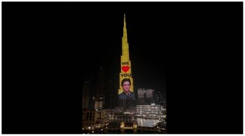 "Happy Birthday Pathaan" lit up Burj Khalifa on Shah Rukh Khan's birthday. (Image: Screengrab from video tweeted by @BurjKhalifa)