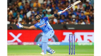 Suryakumar Yadav bats during the T20 World Cup cricket match between India and Zimbabwe in Melbourne, Australia.