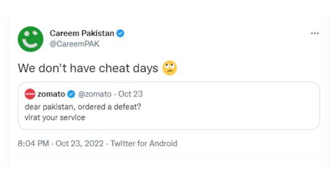 Zomato's single word rebuttal to Careem Pakistan's 'cheating' accusation wins hearts