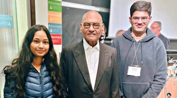 Anil Agarwal with Riya and Sidharth at the University of Toronto. (Image credit: Anil Agarwal/LinkedIn)