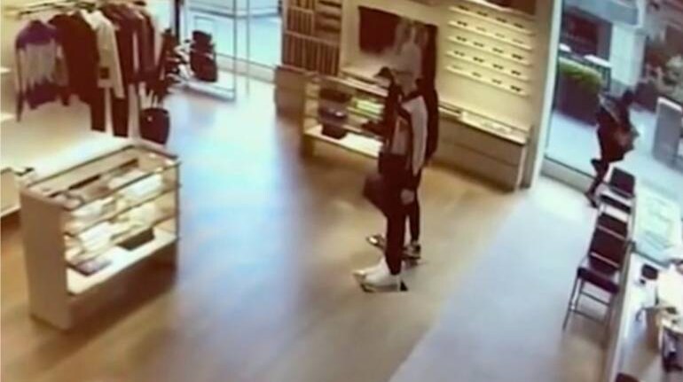 Watch: Thief knocks himself out while fleeing Louis Vuitton store