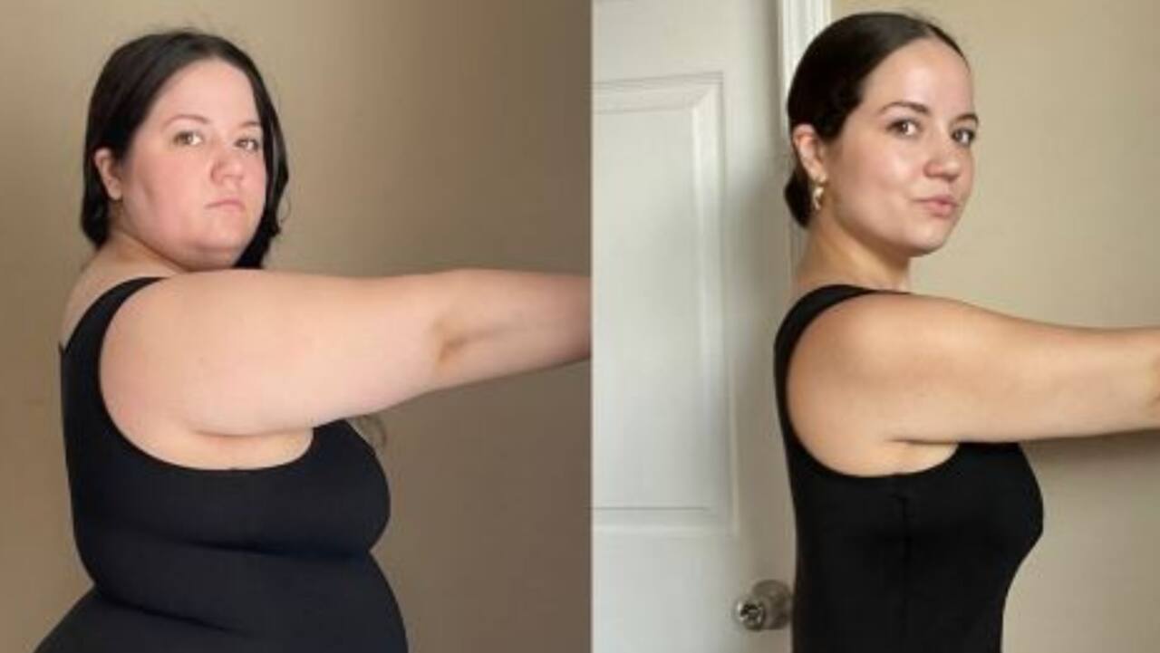 Woman decides to lose weight after getting stuck on a slide in front of son. Drops 62 kg