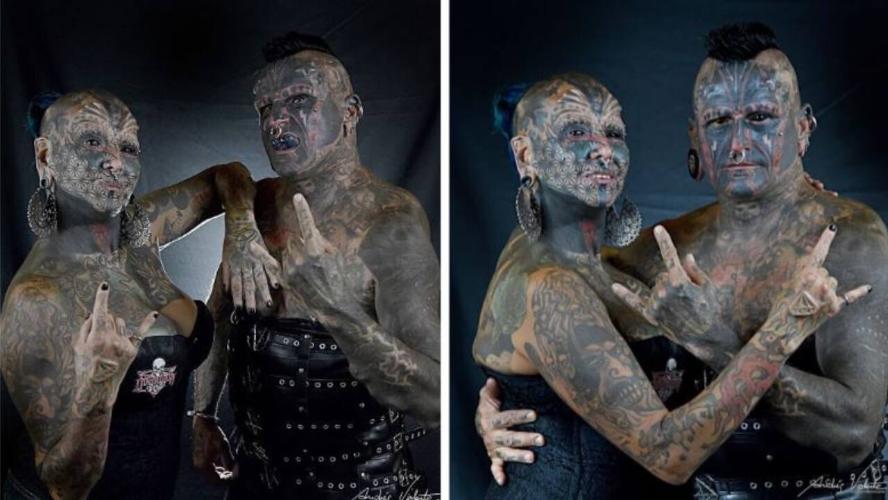 'It's just art': This couple holds world record for most body modifications | Watch