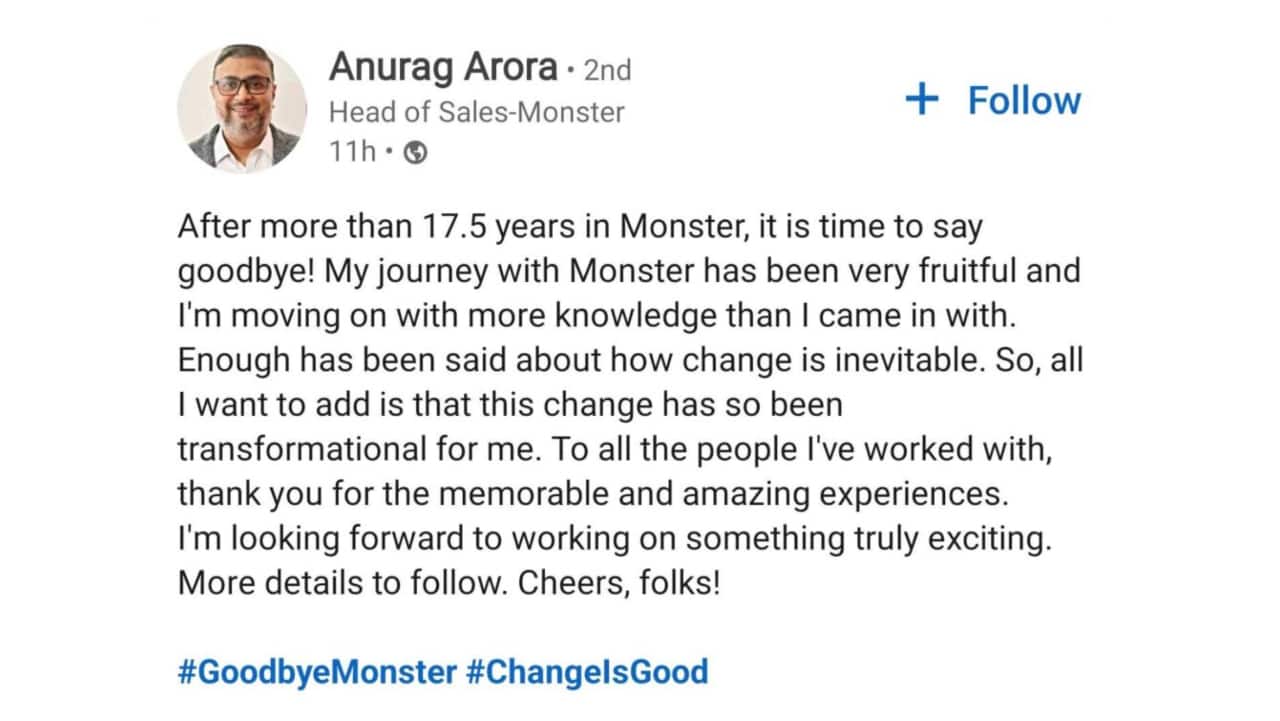 Monster India CEO, top staff share goodbye notes, but none of them quit