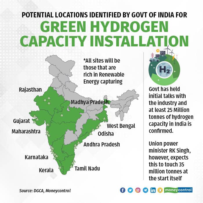 Government Identifies 10 States For Green Hydrogen Manufacturing: MNRE ...