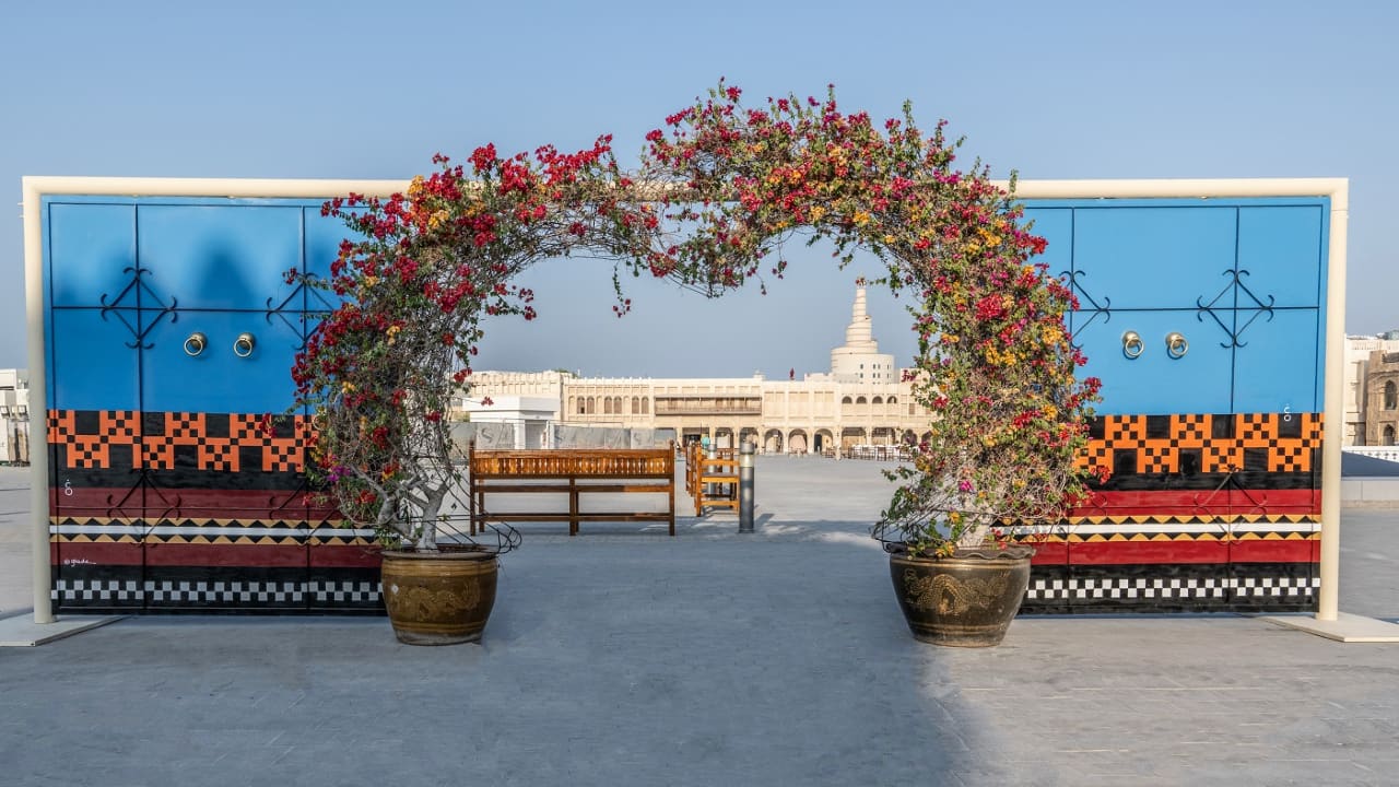 Freej: Qatar goalpost by Ghada Al-Suwaidi at Souq Waqif