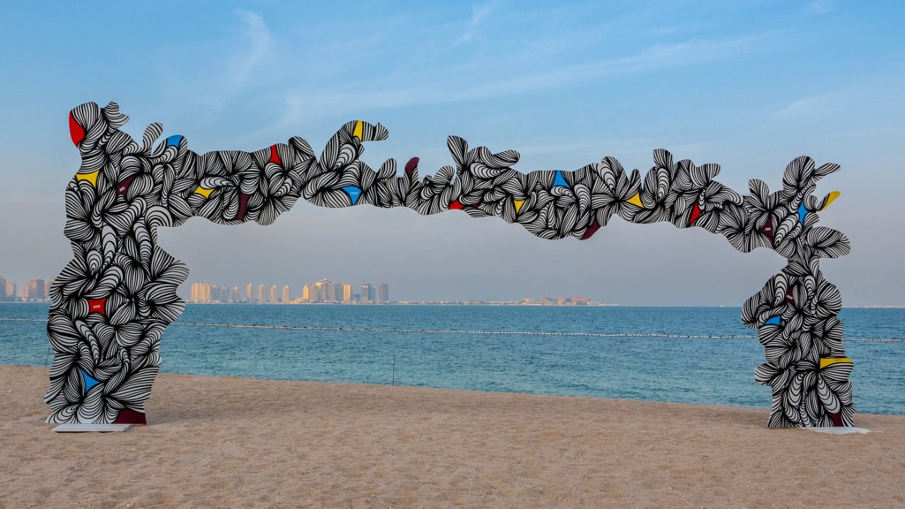 From Spain To Qatar: Spain goalpost by Jordi Gil Fernandez (JoGis Art) at Inland Sea