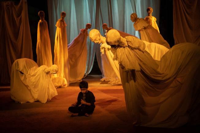 Still from Tamil play 'Idakini Kathaiaratham', written and directed by S. Murugaboopathy.