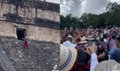 Video: Angry crowd attacks woman tourist for climbing Mayan pyramid