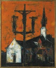 Raza's 'Untitled (Crucifixion)', 1957. (Photo courtesy Raza Foundation)