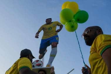 Brazilian fans in front of a Neymar figure (Photo: Ajeesh Puthiyadath)