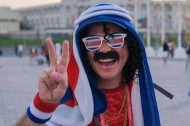 A Netherlands fan in Qatar ahead of the country's first group match. (Photo: Ajeesh Puthiyadath)