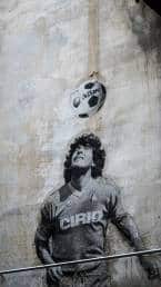 A Diego Maradona mural in Naples, Italy. (Photo: Jack Hunter via Unsplash)